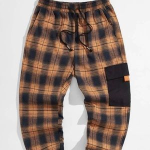 Men Plaid Drawstring Pants from SHEIN